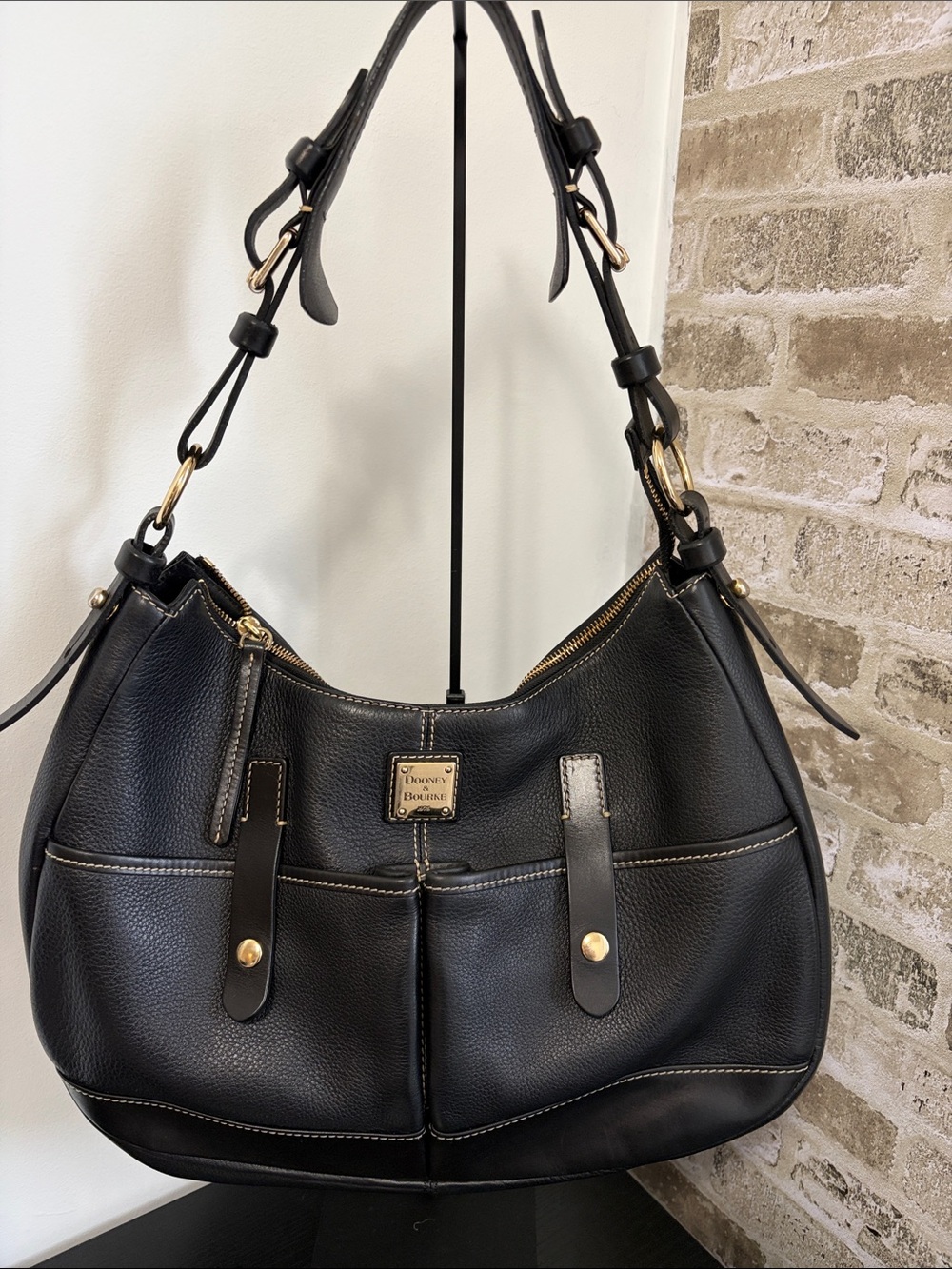 Dooney & Bourke Camden Black Leather Hobo Bag